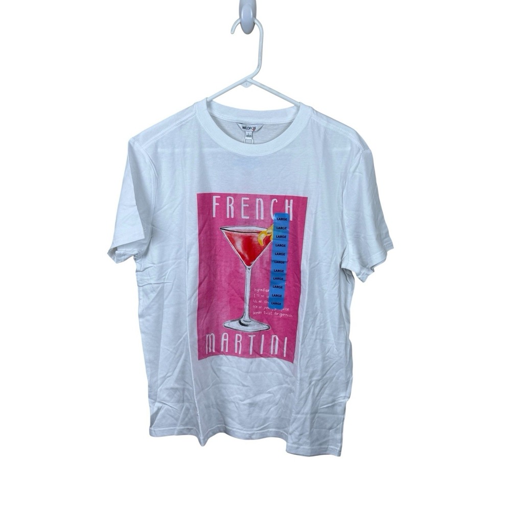 Wildfox‎ French Martini Tee Shirt L NWT Cocktail Recipe Fun